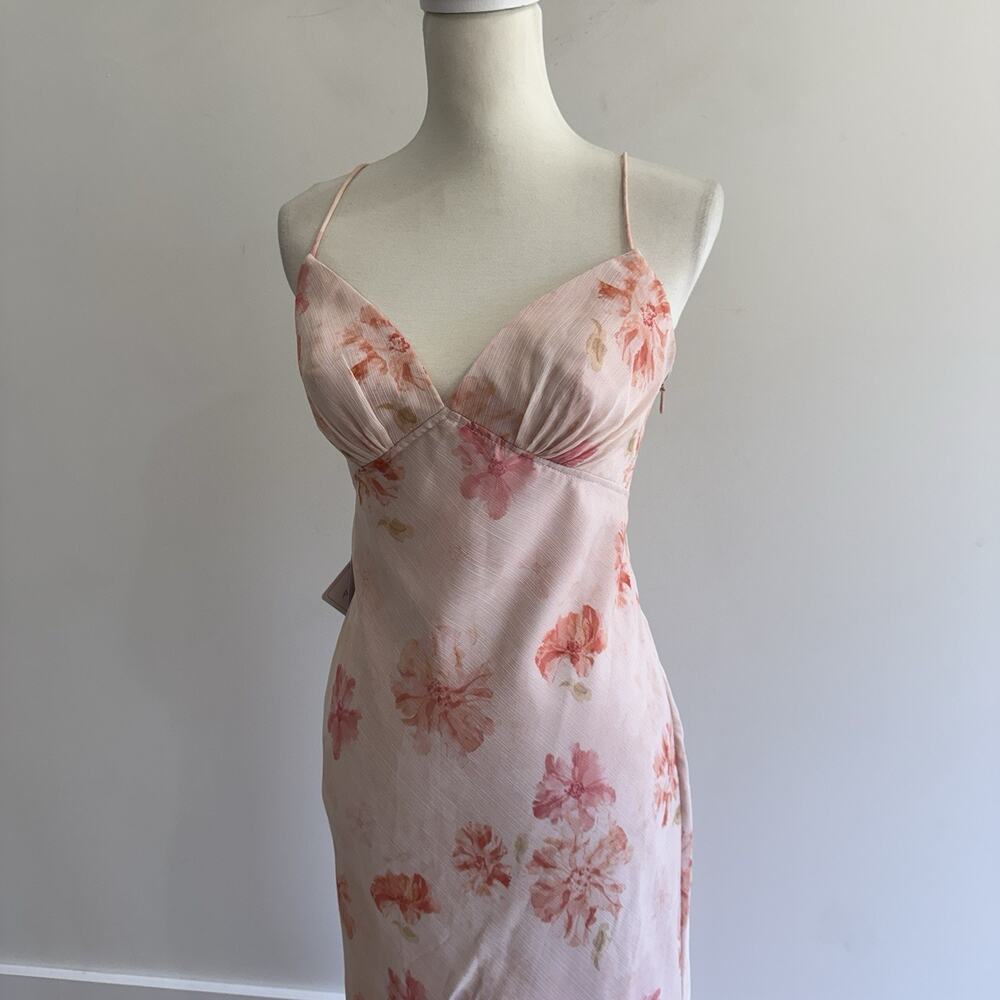 Azazie Atelier Rosia Peach Maxi Dress New Wedding Guest Prom Size 8 #TS - Picture 3 of 6